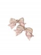 Flower Love Song Series Pink Lace Heart Shape Rhinestone Satin Bowknot Elegant Sweet Lolita Side Clip