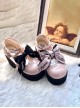 Landmine Girl Japanese Style Black Pink Delicate Satin Bowknot Sweet Lolita Cool Y2K Mary Jane Cake Thick Sole Shoes