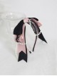 Landmine Girl Y2K Cute Cool Black Pink Ribbon Bowknot Lace Elegant Pearl Chain Sweet Lolita Headband