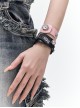 Shibuya Hotties Landmine Girl Y2K Versatile Sweet Cool Punk Lolita Leather Rhinestone Button Bracelet