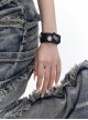 Shibuya Hotties Landmine Girl Y2K Versatile Sweet Cool Punk Lolita Leather Rhinestone Button Bracelet