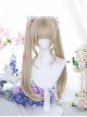 Monogatari Series Light Walnut Golden Air Bangs Tiger Mouth Clip Double Ponytail Daily Natural Sweet Lolita Wig