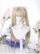 Monogatari Series Light Walnut Golden Air Bangs Tiger Mouth Clip Double Ponytail Daily Natural Sweet Lolita Wig