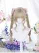 Monogatari Series Light Walnut Golden Air Bangs Tiger Mouth Clip Double Ponytail Daily Natural Sweet Lolita Wig