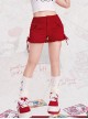 Daily Teenage Sense Sweet Sister Hundred With Thin Drawstring Tie Ruffled Bowknot Kawaii Fashion Low Waist Shorts