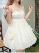 Little Jelly Beans Series Kawaii Fashion White Gentle Sweet 3D Small Flowers Polka Dot Long Version Bud Halter Dress