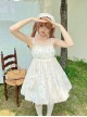 Little Jelly Beans Series Kawaii Fashion White Gentle Sweet 3D Small Flowers Polka Dot Long Version Bud Halter Dress