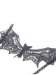 Gothic Style Luxury Velvet Sexy Hollow Metal Cross Decorated Unique Embroidered Bat Black Suspender Dress