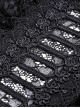 Gothic Style Elegant Stand Collar Retro Gorgeous Lace Sexy Hollow Black Puff Short Sleeves Slim Dress