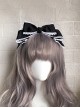 Japanese Style Soft Girl Black White Tea Party Sweet Lolita Texture Ribbon Large Bowknot Hairpin