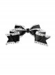 Japanese Style Soft Girl Black White Tea Party Sweet Lolita Texture Ribbon Large Bowknot Hairpin