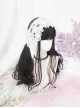 Japanese Gentleness Natural Black Brown Cute Flat Bangs Big Waves Long Curly Hair Classic Lolita Full Head Wig