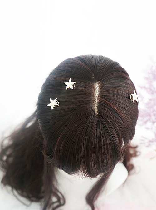 Japanese Gentleness Natural Black Brown Cute Flat Bangs Big Waves Long Curly Hair Classic Lolita Full Head Wig