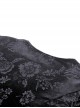 Dark Gothic Style Luxury Rose Dark Pattern Velvet Chest Strap Design Black Trumpet Long Sleeves Short Dress
