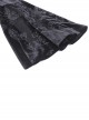 Dark Gothic Style Luxury Rose Dark Pattern Velvet Chest Strap Design Black Trumpet Long Sleeves Short Dress