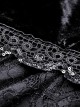 Gothic Style Elegant V Neck Exquisite Rose Lace Spliced Velvet Black Trumpet Long Sleeves Slim Dress
