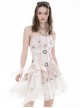Steampunk Style Exquisite Buckle Asymmetric Hem Design White Dyed Sexy Suspender Tube Top Tight Dress