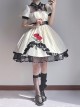 Meet Rose Series Lace Ribbon Bowknot Noble Elegant Satin Stylish Rose Embroidery Classic Lolita  Puff Sleeve Dress