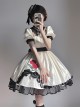 Meet Rose Series Lace Ribbon Bowknot Noble Elegant Satin Stylish Rose Embroidery Classic Lolita  Puff Sleeve Dress