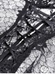Gothic Style Sexy V Neck Ultra Thin See Through Lace Elegant Ribbon Black Retro Long Sleeves Slim Blouse