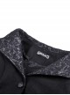 Gothic Style Witch Detachable Plush Trimmed Hat Delicate Lapels Elegant Black Warm Wool Coat
