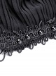 Gothic Style V Neck Delicate Lace Frill Thin Mesh Back Hollow Lace Elegant Black Chiffon Long Sleeves Coat