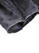 Gothic Style V Neck Delicate Lace Frill Thin Mesh Back Hollow Lace Elegant Black Chiffon Long Sleeves Coat