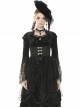Gothic Style Retro Palace Metal Buckle Layered Mesh Hem Elegant Black Sleeveless Fishtail Corset Overwear