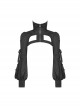Punk Style Cool High Collar Locomotive Rebellious Hollow Black Ultra Short Lantern Sleeve Cape Jacket