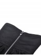Punk Style Cool High Collar Locomotive Rebellious Hollow Black Ultra Short Lantern Sleeve Cape Jacket