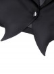 Gothic Style Simple Lapel Bat Hem Metal Chain Decoration Black Long Sleeves Short Suit Jacket