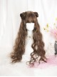 Tea Party Exquisite Versatile Bubble Wavy Fluffy Brown Wool Roll Long Curly Hair Classic Lolita Full Head Wig