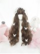 Tea Party Exquisite Versatile Bubble Wavy Fluffy Brown Wool Roll Long Curly Hair Classic Lolita Full Head Wig