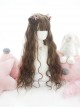 Tea Party Exquisite Versatile Bubble Wavy Fluffy Brown Wool Roll Long Curly Hair Classic Lolita Full Head Wig