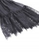Gothic Style Sexy Mesh See Through Exquisite V Neck Lace Black Half Sleeves Long Coat
