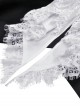 Gothic Style Retro Gorgeous White Ruffle Bow Tie Cross Decoration Elegant Black Long Sleeves Short Coat