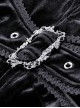 Gothic Style Gorgeous Velvet Exquisite Metal Buckle Noble Black Long Trumpet Sleeves Hooded Long Coat