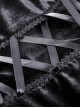 Gothic Style Gorgeous Velvet Exquisite Metal Buckle Noble Black Long Trumpet Sleeves Hooded Long Coat