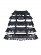 Gothic Style Exquisite Ruffled Birdcage Four Layer Fishbone Black Petticoat