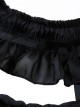 Gothic Style Exquisite Ruffled Birdcage Four Layer Fishbone Black Petticoat