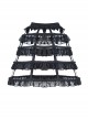 Gothic Style Exquisite Ruffled Birdcage Four Layer Fishbone Black Petticoat
