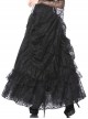 Gothic Style Elegant Palace Lace Curtain Exquisite Layered Ruffled Black Retro Long Skirt