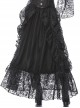 Gothic Style Elegant Palace Lace Curtain Exquisite Layered Ruffled Black Retro Long Skirt