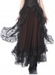Gothic Style Elegant Black Lace Palace Curtain Design Exquisite Layered Lace Dark Red Long Skirt