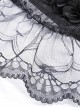 Gothic Style Black Wavy Velvet Exquisite Embroidered Lace Three Dimensional Flower Maxi Skirt