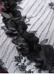Gothic Style Luxury Velvet Exquisite Lace Three Dimensional Flower Black And Red Maxi Skirt
