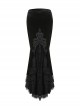 Gothic Style Gorgeous Velvet Exquisite Embroidered Lace Elegant Black Tight Fishtail Skirt