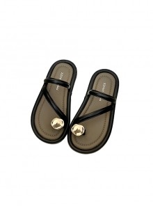 Summer Seaside Beach Vacation Casual Fashionable Metal Ring Versatile Kawaii Fashion Lolita Roman Sandals