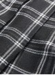 Punk Style Personalized Star Embroidered Leather Belt Metal Chain Embellished Black Plaid Pleated Skirt