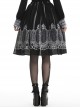 Gothic Style Unique Retro Print Stitching White Lace Elegant Black And White Skirt